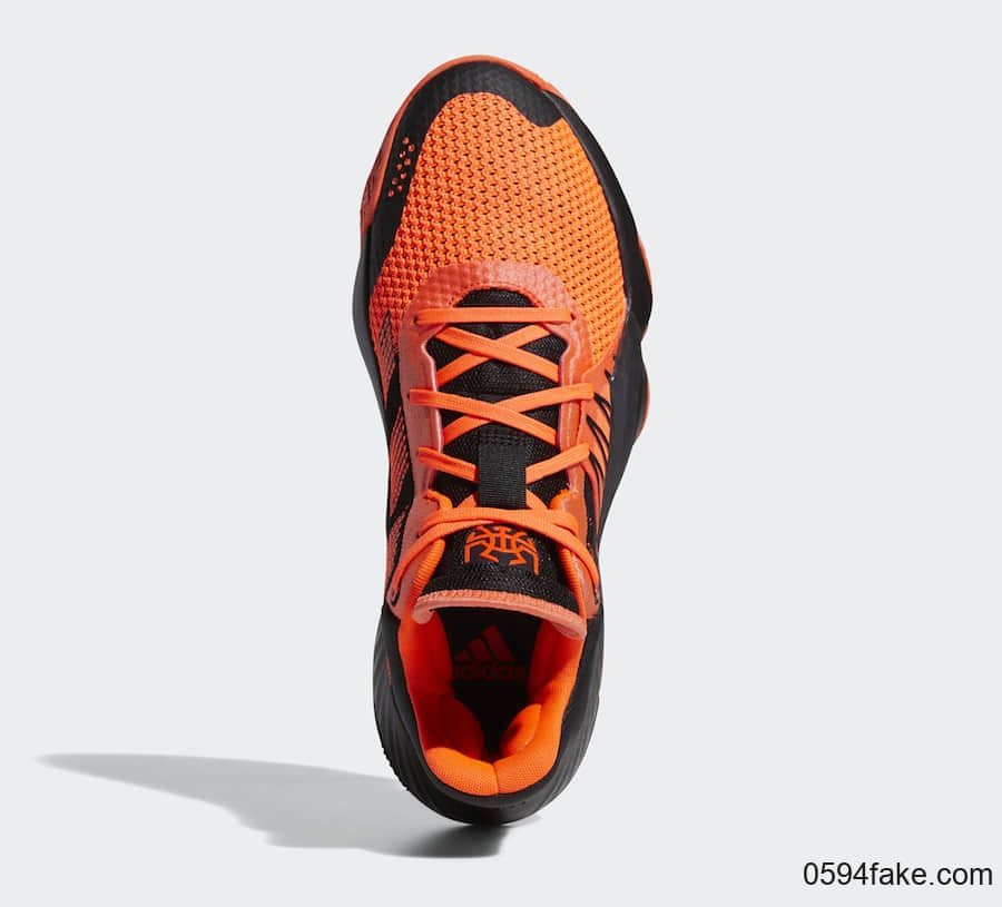 米切尔战靴adidas DON Issue 1新配色曝光！黑橙高颜值！ 货号：EH2133