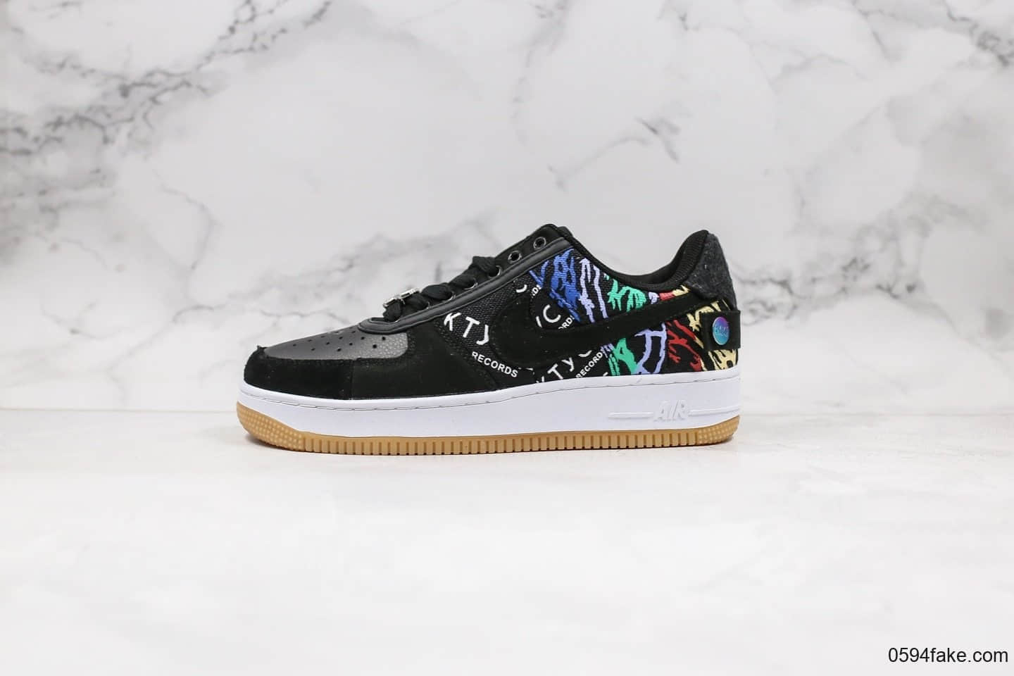 耐克Travis Scott X Nike Air Force 1 Low Zipper Astroworld Black纯原版本斯科特联名款拼接黑涂鸦鬼脸空军一号内置全掌气垫原楦头纸板打造 货号：CN2405-001