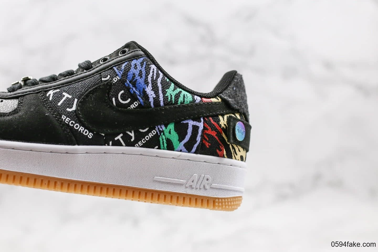 耐克Travis Scott X Nike Air Force 1 Low Zipper Astroworld Black纯原版本斯科特联名款拼接黑涂鸦鬼脸空军一号内置全掌气垫原楦头纸板打造 货号：CN2405-001