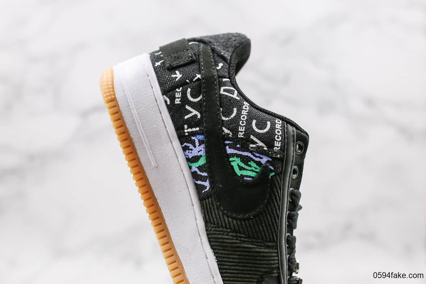 耐克Travis Scott X Nike Air Force 1 Low Zipper Astroworld Black纯原版本斯科特联名款拼接黑涂鸦鬼脸空军一号内置全掌气垫原楦头纸板打造 货号：CN2405-001