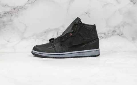 乔丹Air Jordan 1 Mid Fearless x Edison Chen纯原版本陈冠希联名款AJ1黑丝绸原盒原标表皮可撕 货号：CU2804-300