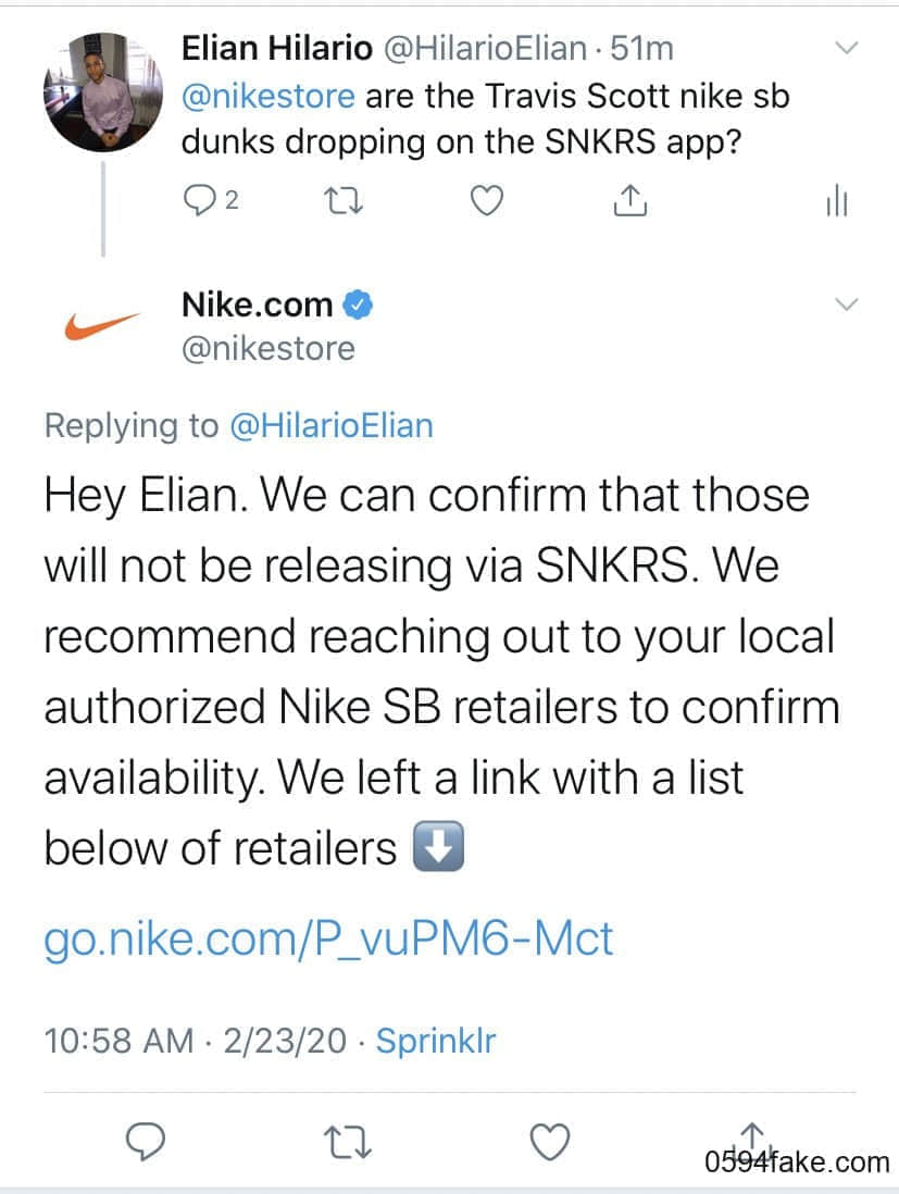 官宣！Travis Scott x Nike SB Dunk Low不在SNKRS发售！ 货号：CT5053-001