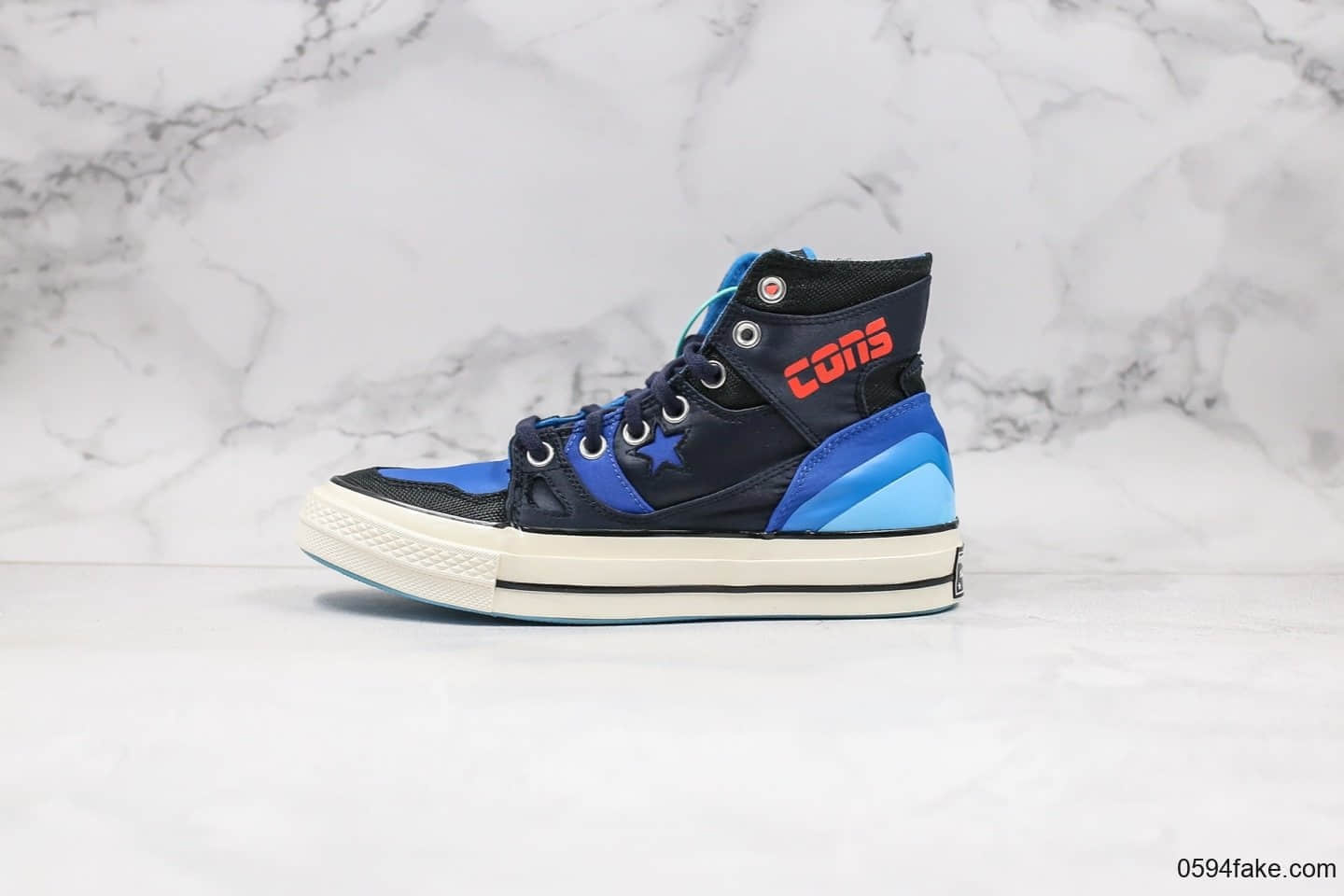 匡威Converse Chuck 70 E260 Hi纯原版本高帮篮球鞋黑蓝柑配色内置原厂大底原楦头纸板打造 货号：166321C