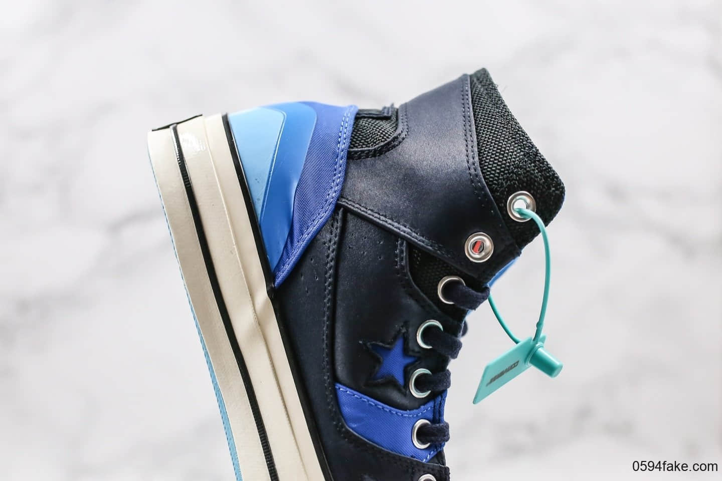 匡威Converse Chuck 70 E260 Hi纯原版本高帮篮球鞋黑蓝柑配色内置原厂大底原楦头纸板打造 货号：166321C