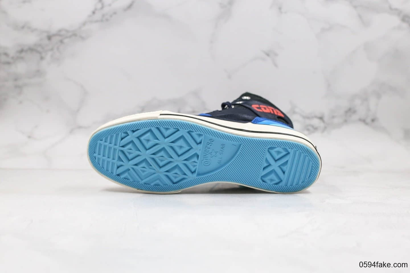 匡威Converse Chuck 70 E260 Hi纯原版本高帮篮球鞋黑蓝柑配色内置原厂大底原楦头纸板打造 货号：166321C