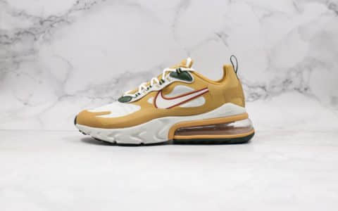 耐克Nike Air Max 270 React Bauhaus纯原版本Max270气垫鞋棕绿色内置原厂半掌气垫原楦头原纸板打造 货号：AO4971-700