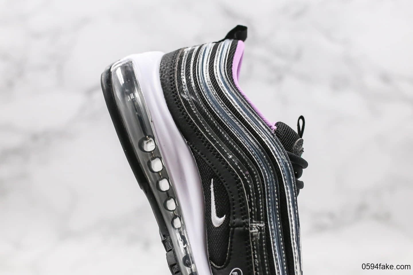 耐克Nike Air Max 97 Doernbecher纯原版本慈善限定Max 97子弹气垫鞋黑紫色内置可视全掌真气垫原盒原标 货号：BV7114-001