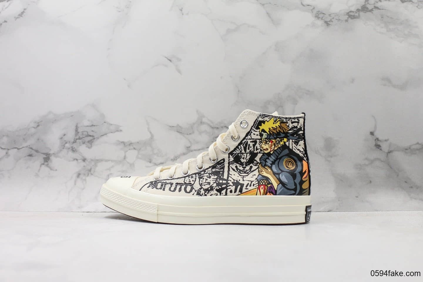 匡威Converse1970S x 火影NARUTO -ナルト-日版限定联名公司级高帮帆布鞋黑白漫画原盒原标正确硅蓝中底