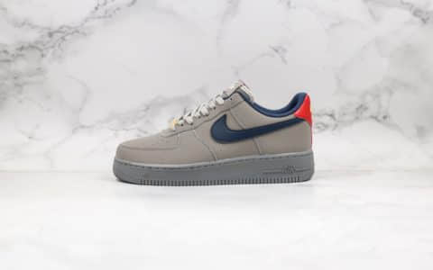 耐克Nike Air Force 1纯原本本空军一号AF1海外定制版“水泥灰”红蓝鸳鸯勾配色原楦开发内置气垫 货号：BQ4329-002