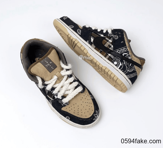 Travis Scott x Nike SB Dunk Low月底发售！细节满满！ 货号：CT5053-001