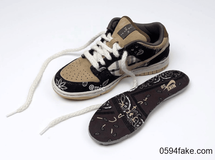 Travis Scott x Nike SB Dunk Low月底发售！细节满满！ 货号：CT5053-001