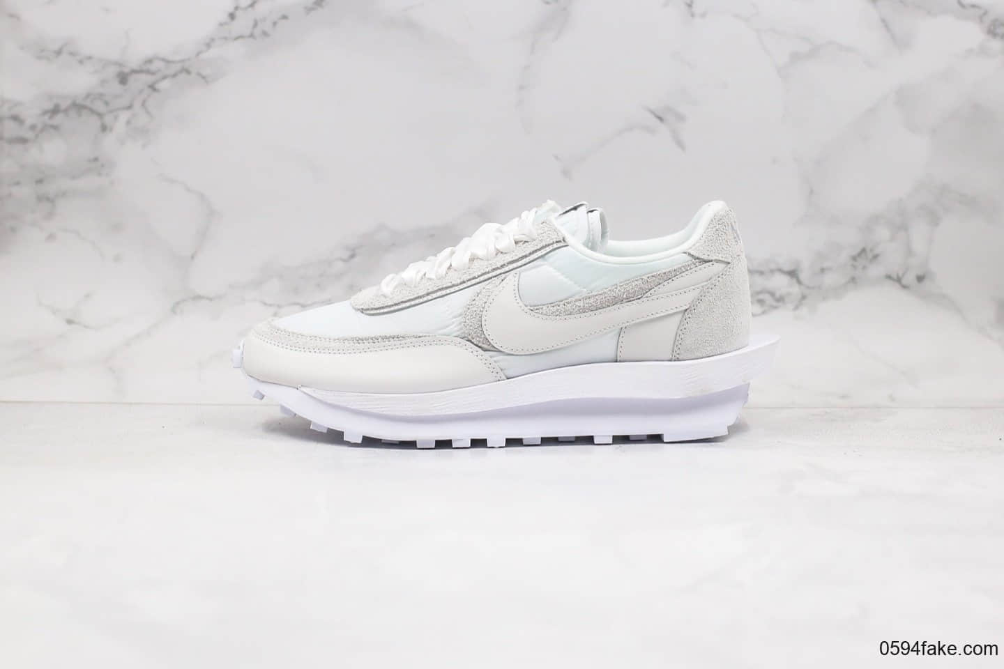 耐克NIKE LDV Waffle Grey White x SACAI纯原版本高桥盾联名款华夫鞋牛津布白色双钩原材料打造双层EVA组合大底 货号：BV0073-101