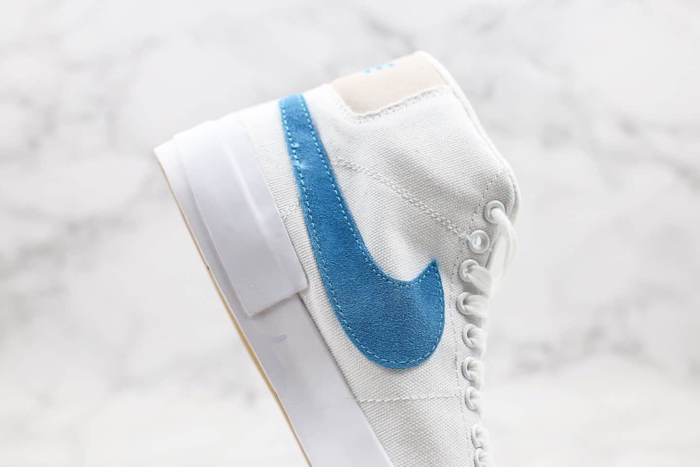 耐克Nike SB Blazer Mid纯原版本高帮开拓者拆线白蓝绿色内置Zoom气垫正确紫色盒子版本 货号：CI3833-101