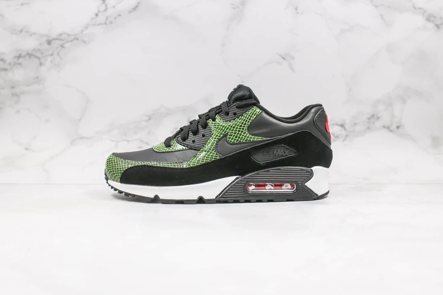 耐克Nike Air Max 90 QS纯原版本Max90气垫鞋黑绿色内置真实气垫原盒原标原档案数据开发 货号：CD0916-001