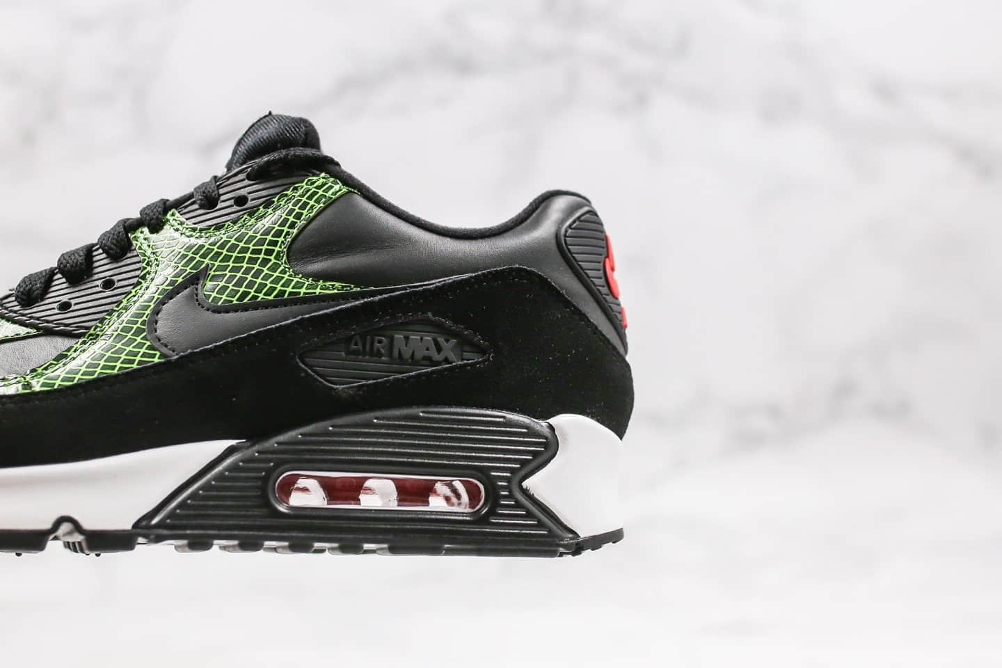 耐克Nike Air Max 90 QS纯原版本Max90气垫鞋黑绿色内置真实气垫原盒原标原档案数据开发 货号：CD0916-001