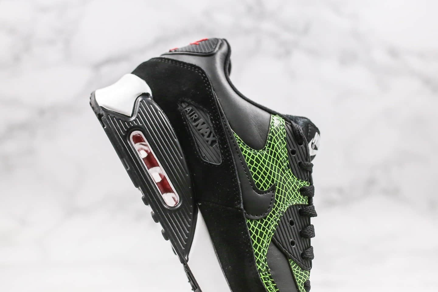 耐克Nike Air Max 90 QS纯原版本Max90气垫鞋黑绿色内置真实气垫原盒原标原档案数据开发 货号：CD0916-001