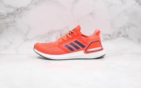 阿迪达斯Adidas Ultra Boost 20纯原版本爆米花跑鞋UB6.0荧光橙色原厂黑盒正确TPU支架 货号：FV8449