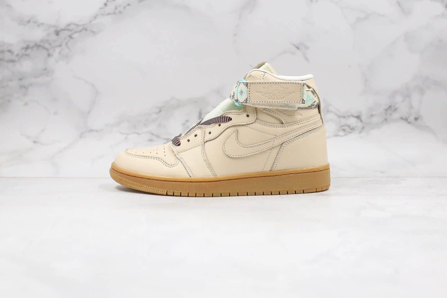 乔丹Air Jordan 1 Retro High Strap N7纯原版本高帮AJ1北美原住民全明星慈善配色原盒配件 货号：AR4410-207