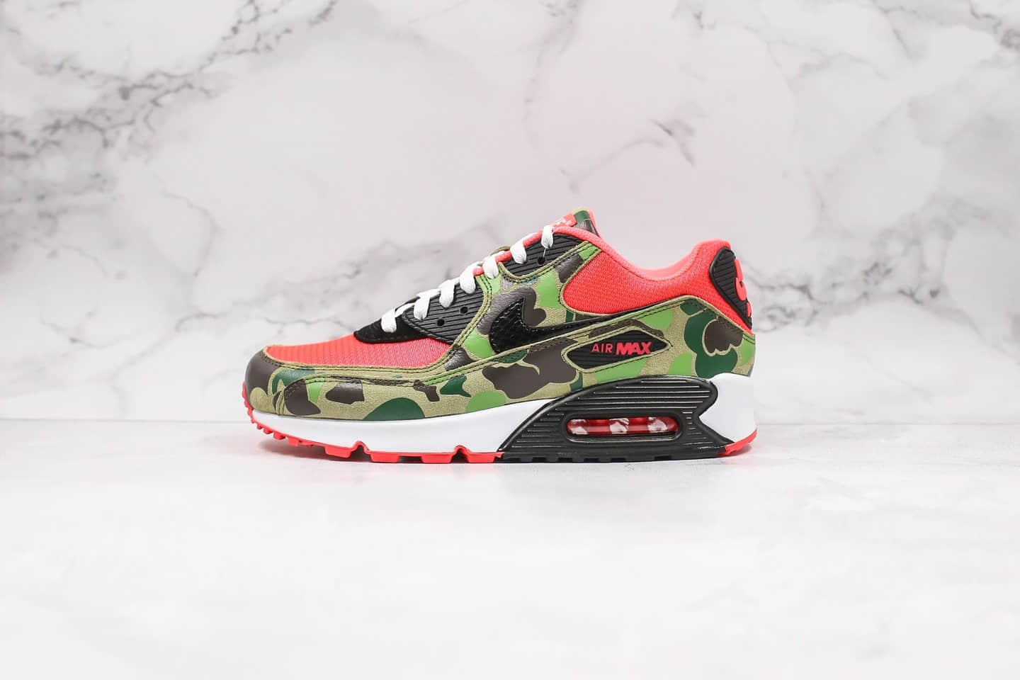 耐克Nike Air Max 90 Reverse Duck Camo纯原版本气垫鞋Max90反转猎鸭迷彩配色真实气垫正确鞋面材质 货号：CW6024-600