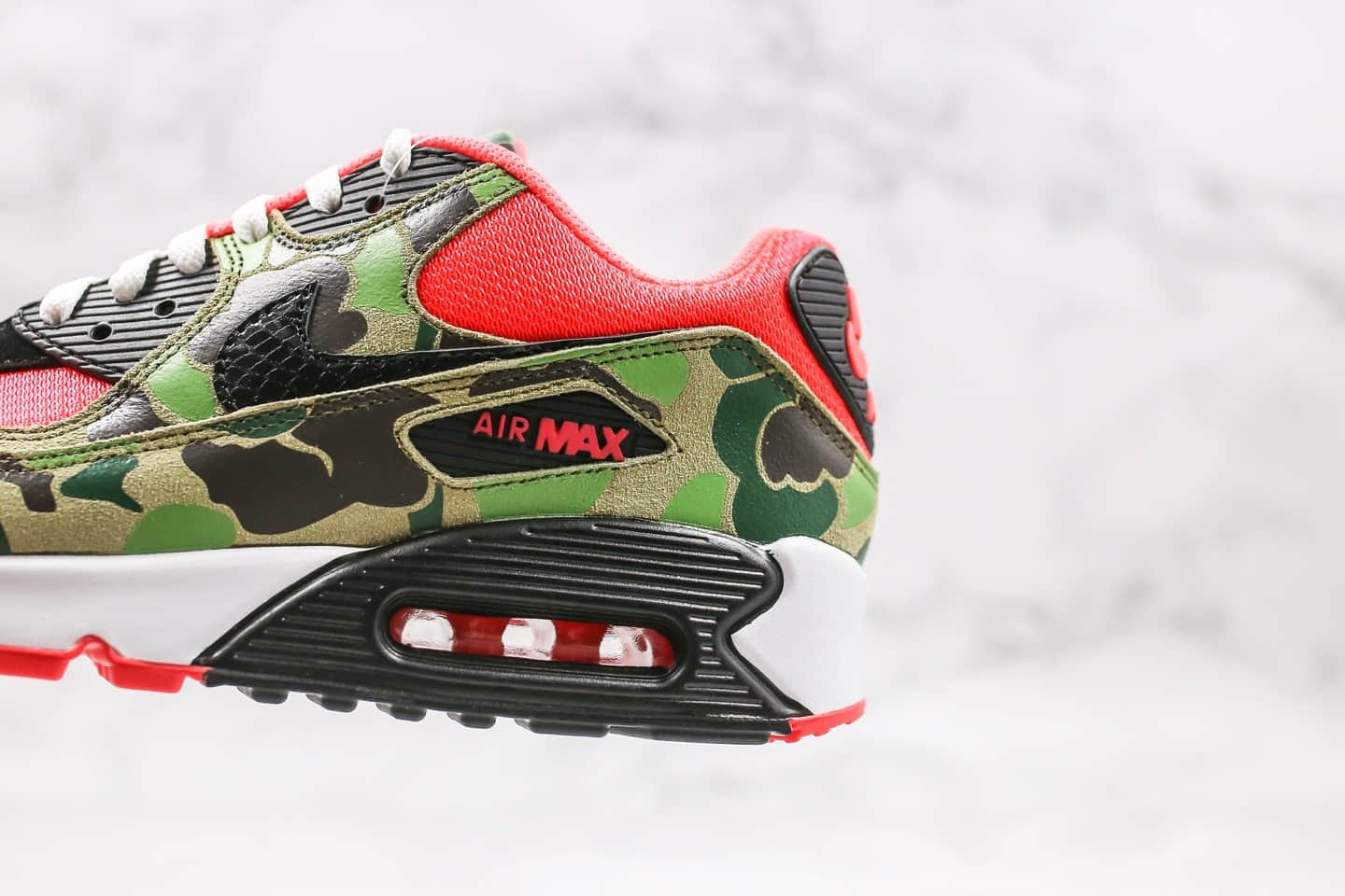 耐克Nike Air Max 90 Reverse Duck Camo纯原版本气垫鞋Max90反转猎鸭迷彩配色真实气垫正确鞋面材质 货号：CW6024-600