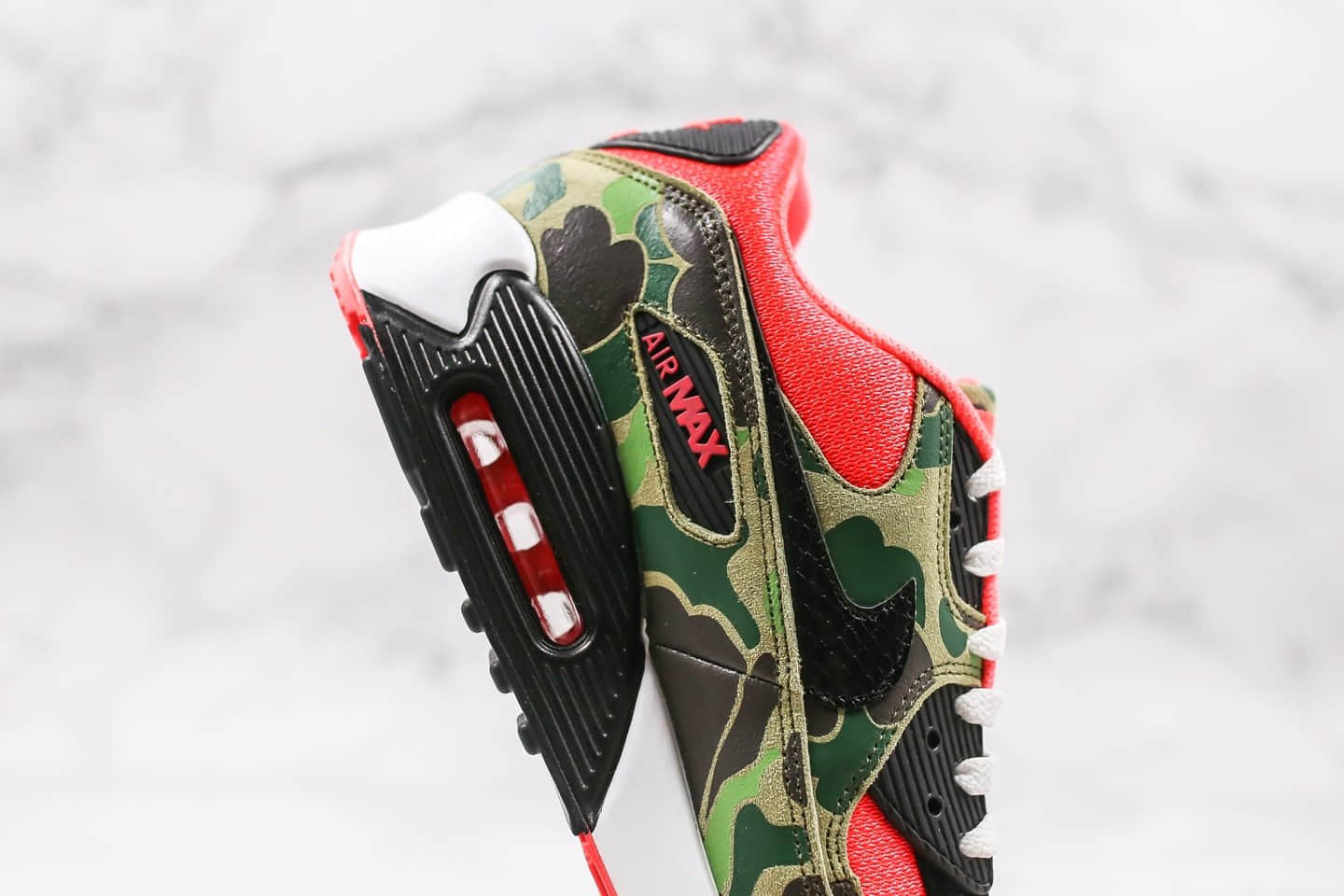 耐克Nike Air Max 90 Reverse Duck Camo纯原版本气垫鞋Max90反转猎鸭迷彩配色真实气垫正确鞋面材质 货号：CW6024-600