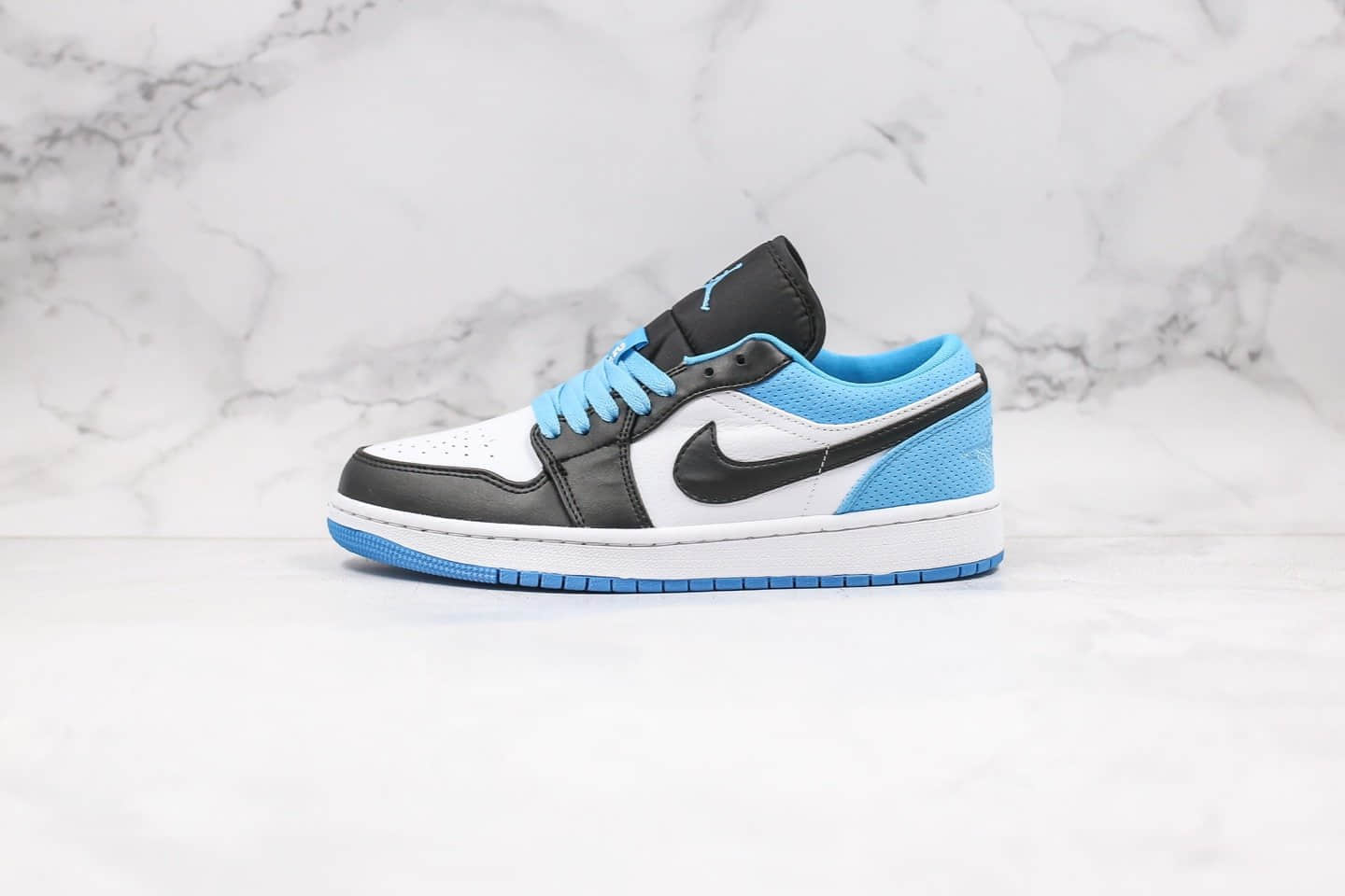 乔丹Air Jordan 1 Low Laser Blue纯原版本低帮AJ1黑蓝脚趾配色原盒原标区别市面通货版本 货号：CK3022-004