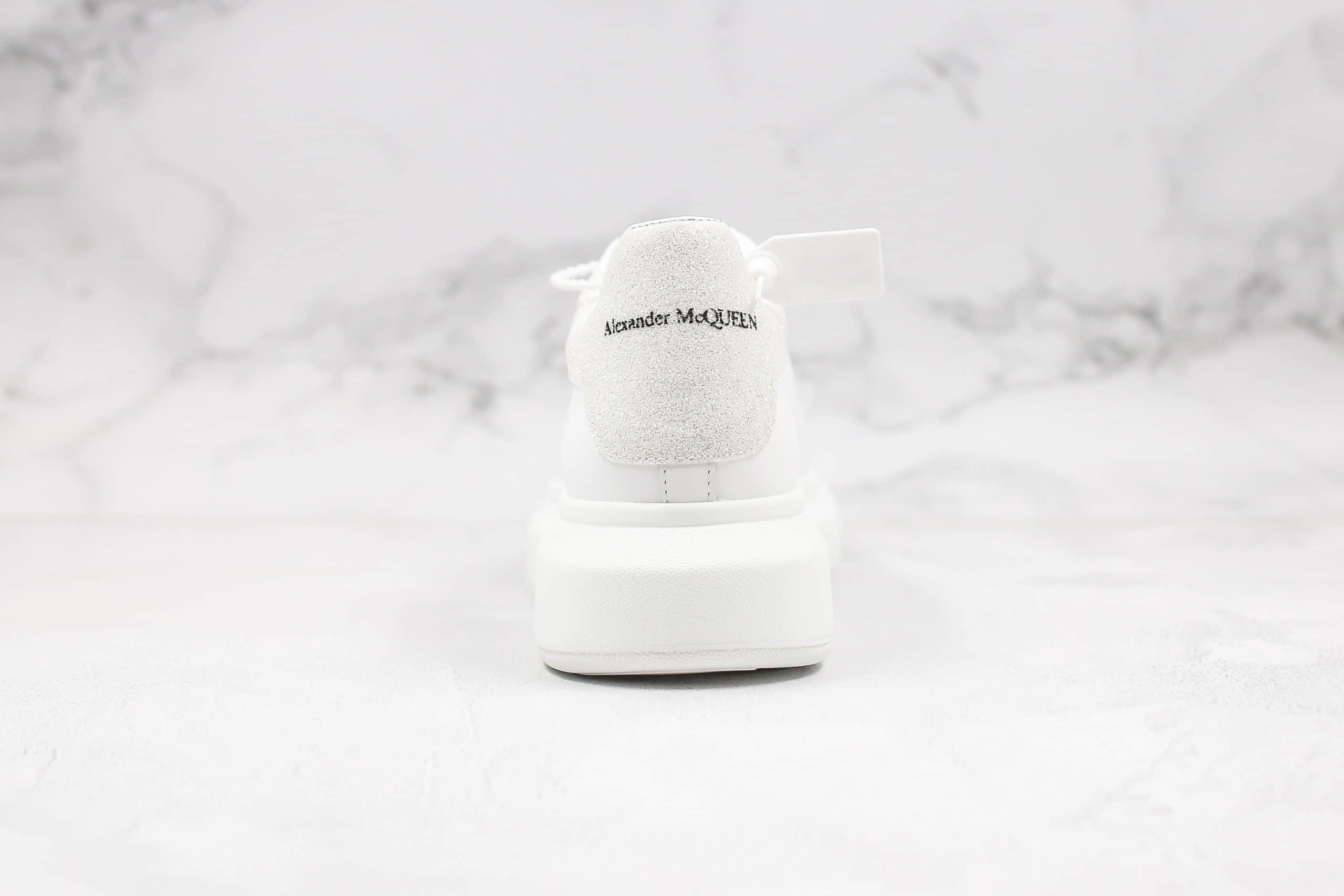 亚历山大Alexander McQueen sole sneakers纯原版本麦昆小白鞋闪光白配色原装头层丝绸牛皮原盒配件齐全