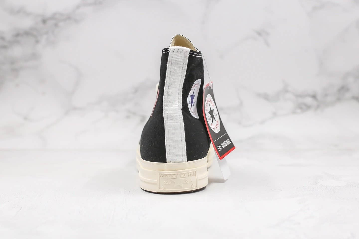 匡威Converse x CDG公司级版本川久保玲联名款高帮爱心黑白色帆布鞋原盒原标正确硅蓝PU中底