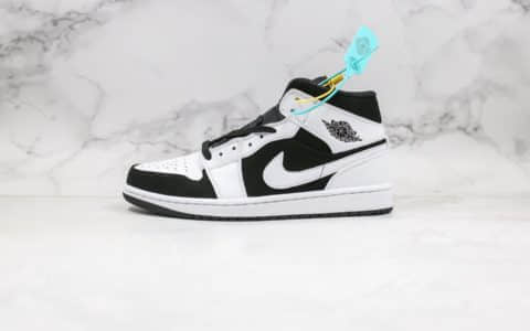 乔丹Air Jordan 1 Mid纯原版本中帮AJ1熊猫黑白配色原档案数据开发正确原厂皮料 货号：554724-113