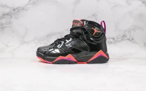 乔丹Air Jordan 7纯原版本高帮AJ7漆皮黑红配色原盒原标原档案数据开发区别市面通货版本 货号：313358-006