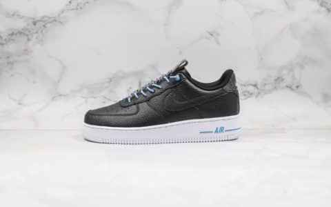 耐克Nike Air Force 1 Low Lux纯原版本低帮空军一号黑银蓝色抽绳内置全掌Sole气垫原盒原标 货号：898889-015