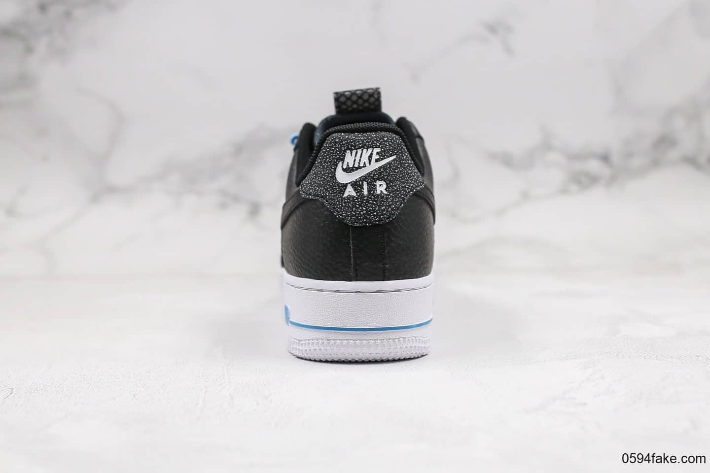 耐克Nike Air Force 1 Low Lux纯原版本低帮空军一号黑银蓝色抽绳内置全掌Sole气垫原盒原标 货号：898889-015