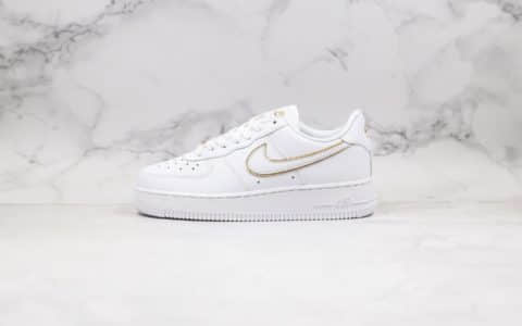 耐克Nike Air Force 1 '07 Low Essential纯原版本低帮空军一号白金边配色内置全掌Sole气垫正确鞋面材质 货号：AO2132-102