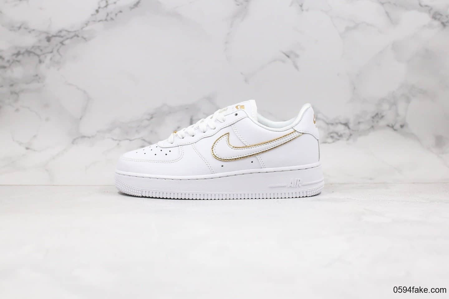 耐克Nike Air Force 1 '07 Low Essential纯原版本低帮空军一号白金边配色内置全掌Sole气垫正确鞋面材质 货号：AO2132-102