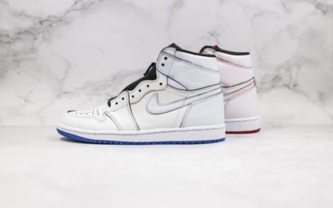 耐克Nike SB x Air Jordan 1 Lance Mountain纯原版本乔丹联名款白红蓝鸳鸯刮刮乐原档案数据开发正确内层 货号：653532-100