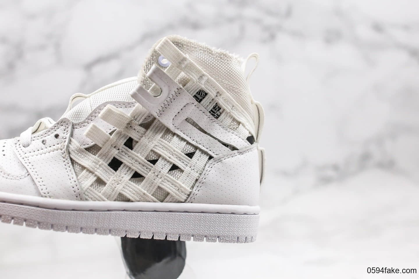 乔丹Air Jordan 1 RETRO HIGH OG纯原版本高帮AJ1编织铠甲白色原档案数据开发原盒原标 货号：CD6757-100