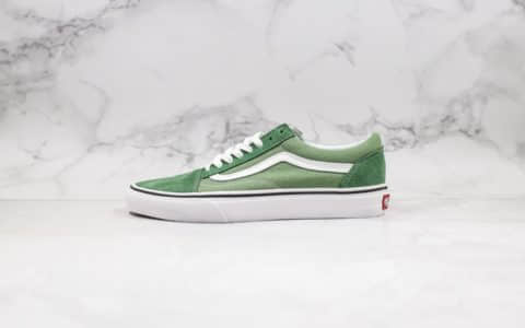 万斯Vans Old Skool Slip On公司级版本麂皮帆布拼接低帮板鞋绿色全新硫化软底工艺