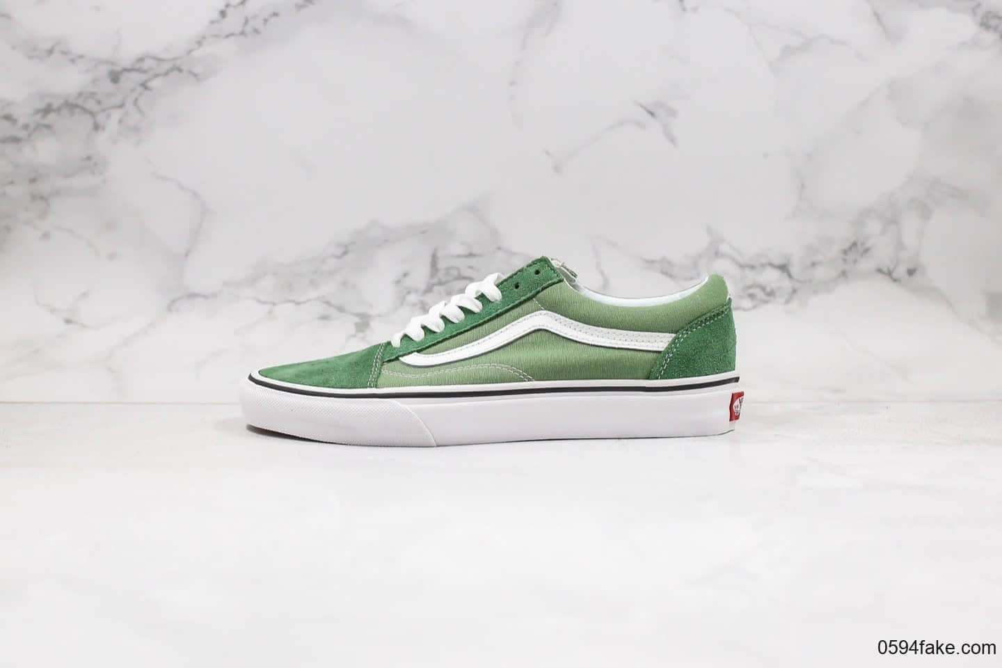 万斯Vans Old Skool Slip On公司级版本麂皮帆布拼接低帮板鞋绿色全新硫化软底工艺