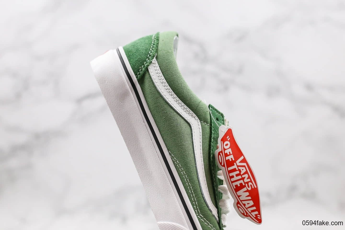 万斯Vans Old Skool Slip On公司级版本麂皮帆布拼接低帮板鞋绿色全新硫化软底工艺