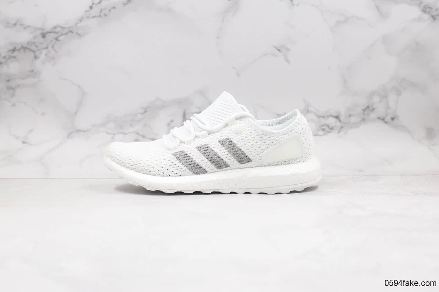 阿迪达斯Adidas Pure Boost公司级版本爆米花PB缓震跑鞋白色原标原盒