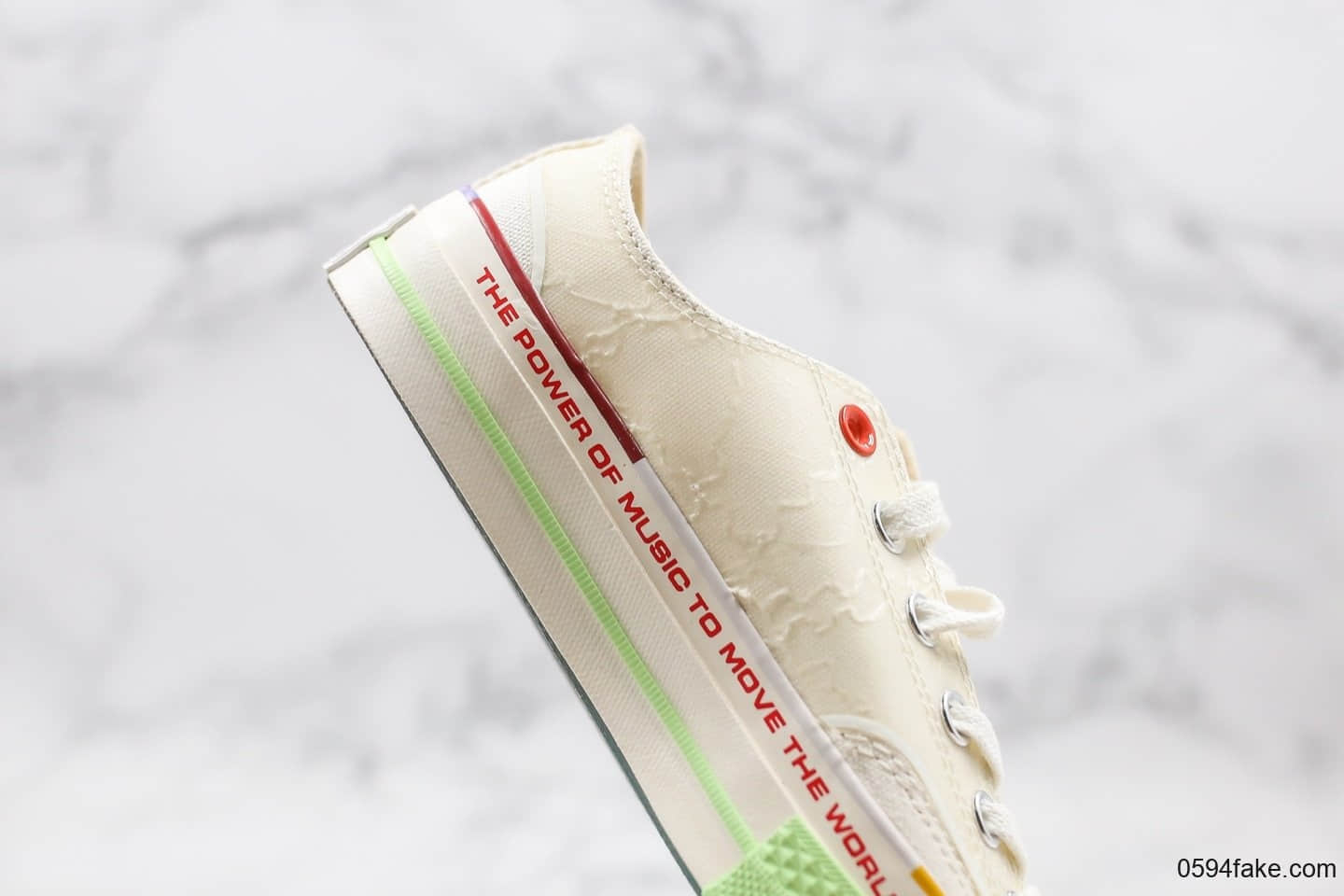 匡威Converse x Pigalle公司级版本联名款走秀七色围条米白彩虹底正确硅蓝PU中底