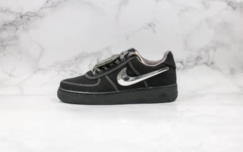 耐克Travis Scott x Nike Air Force 1纯原版本低帮空军一号黑色换钩TS联名款内置全掌Sole气垫配件齐全 货号：AQ4211-001