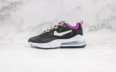 耐克Nike Max 270 React纯原版本高桥盾Max270气垫鞋黑紫色内置真实气垫原盒原标 货号：CV7956-011