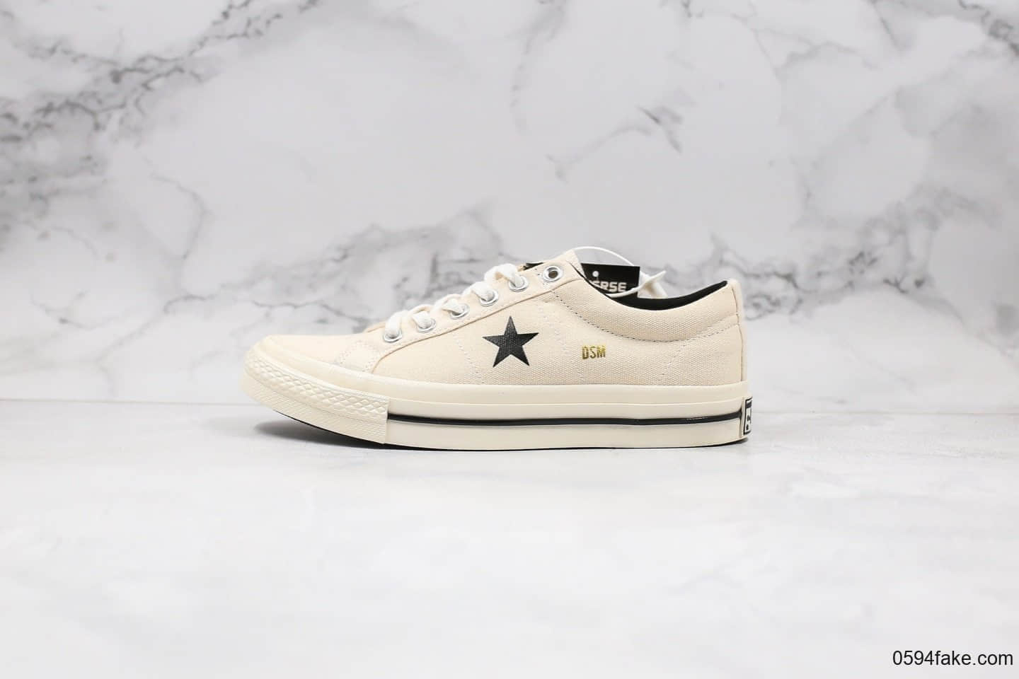 匡威DSM x Converse One Star Canvas公司级版本联名帆布低帮休闲板鞋米白配色聚氨酯硅蓝PU中底