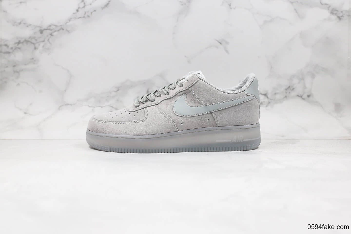 耐克Air Force 1 Low Grey Suede Men公司级版本空军一号低帮AF1狼灰配色原厂纸板内置气垫 货号：BQ4329-001