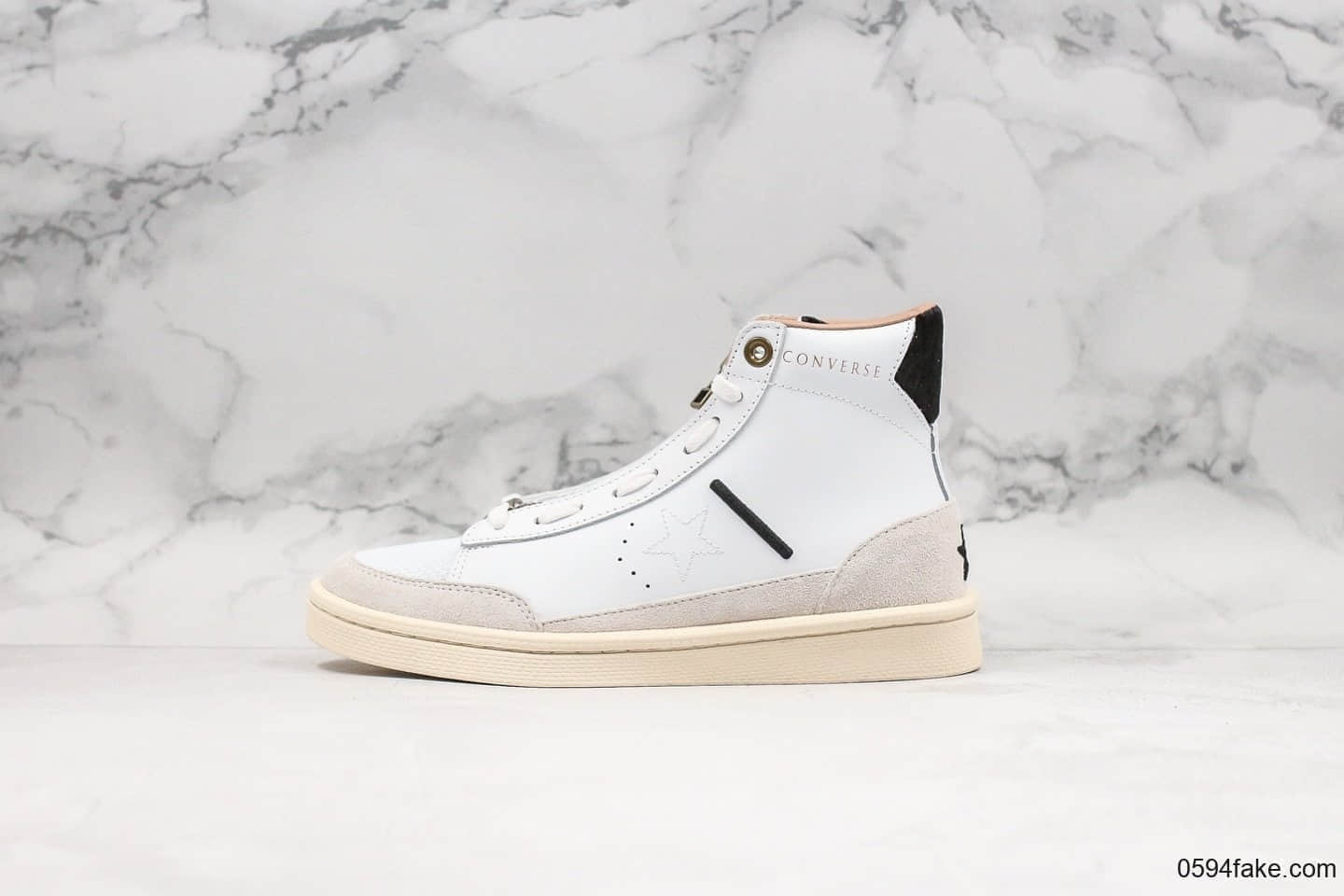 匡威Converse x Ibn Jasper Pro公司级版本联名伊本贾斯珀拉链高帮板鞋白色原盒原标 货号：1665744C