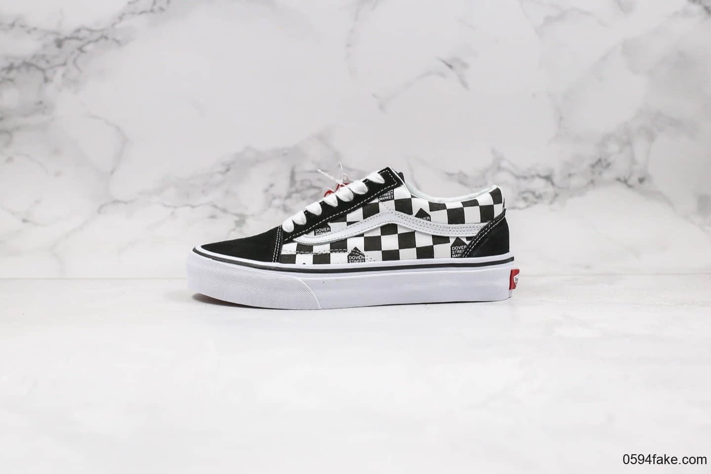 万斯Vans Dover Street Market 2020公司级版本Vans春季帆布鞋经典黑白棋盘格原厂硫化内置钢印