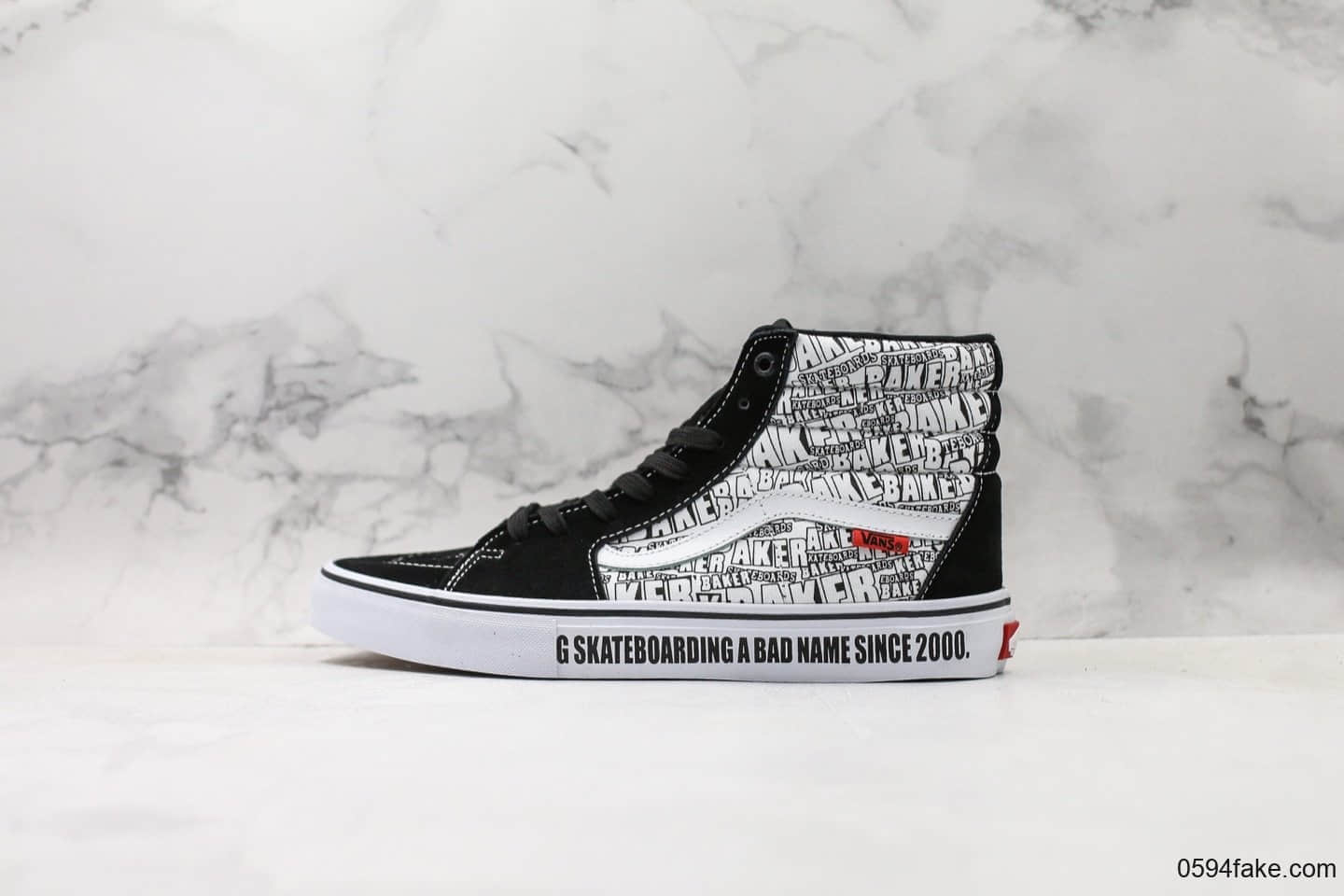 万斯Vans x Baker Od Skool Pro公司级版本坏小子联名高帮板鞋黑白配色非市面冷粘货