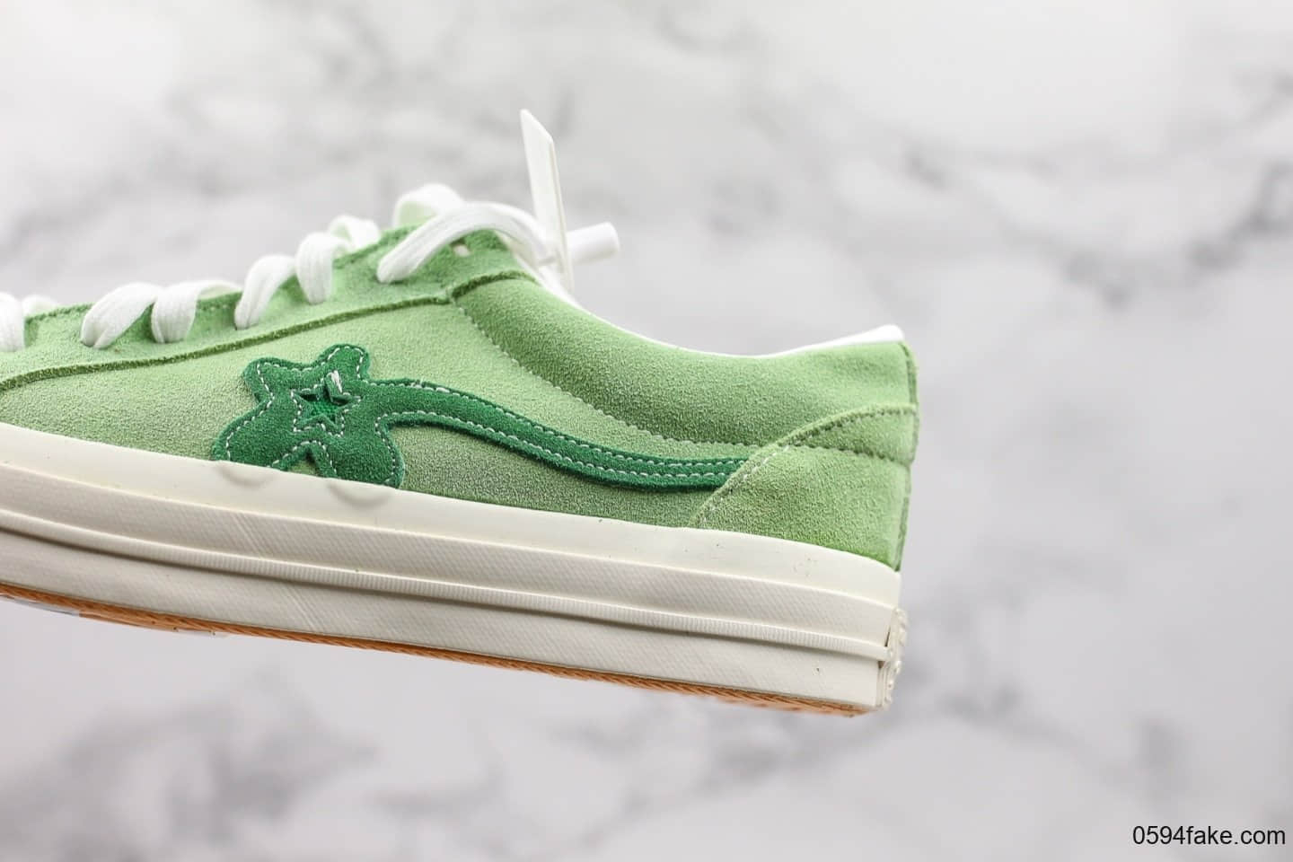 匡威Creator x Converse One Star Ox Golf Le Fleur公司级版本嘻哈歌手TTC联名小花麂皮板鞋浅绿配色软蓝底