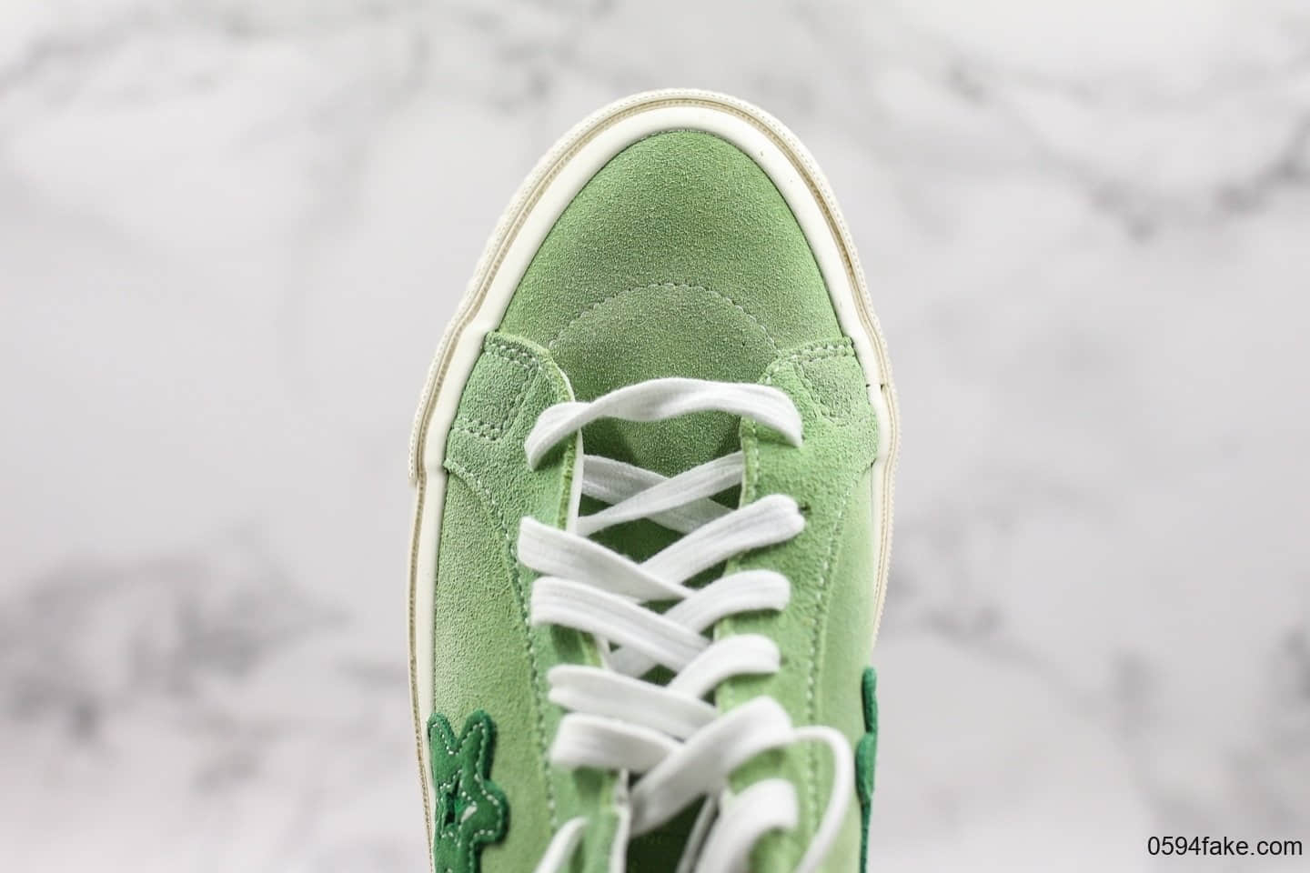 匡威Creator x Converse One Star Ox Golf Le Fleur公司级版本嘻哈歌手TTC联名小花麂皮板鞋浅绿配色软蓝底